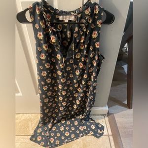 SOLD Loft petite green dress with floral print